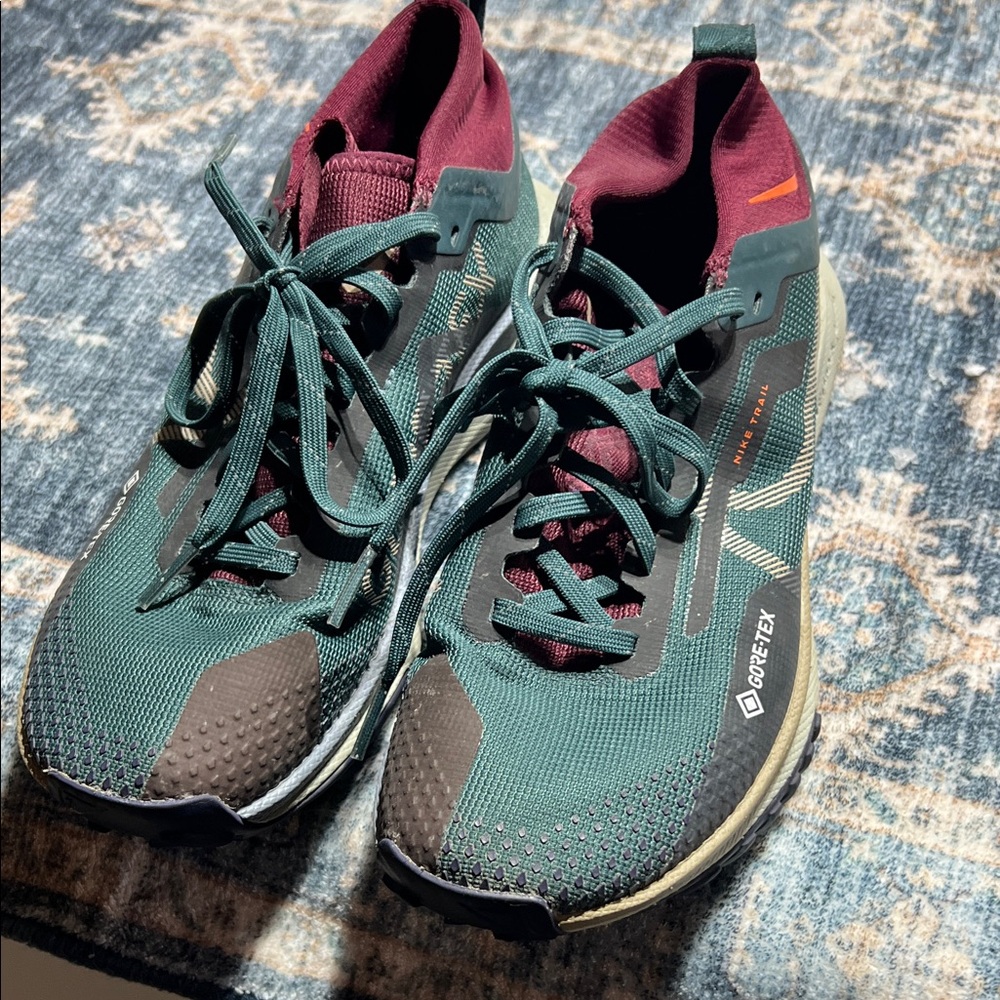 GORE-TEX Women's Athletic Shoes in Green and Burgundy